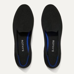 Rothy's Black Loafers with Blue Trim